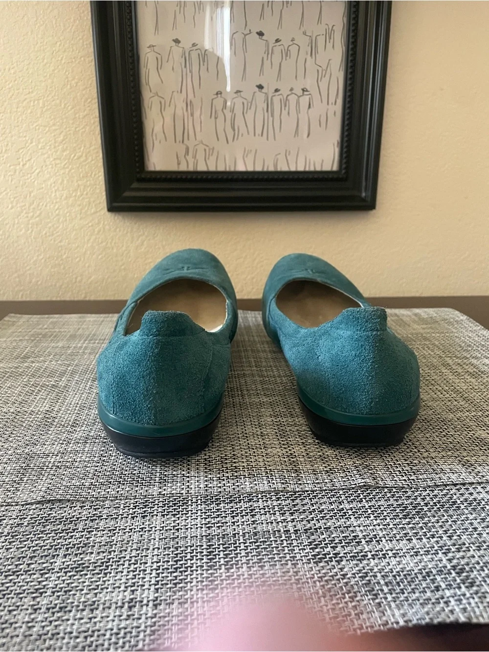 KURU Teal Suede Slip-On Ballet Flats